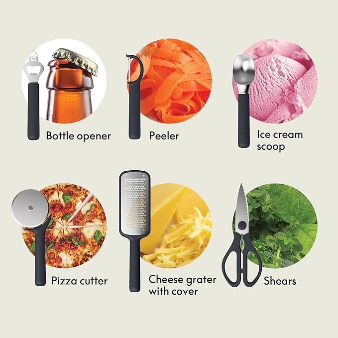 bella 7-Piece Modular Gadget Set, Pizza Cutter, Ice Cream Scoop, Bottle Opener - Image 2