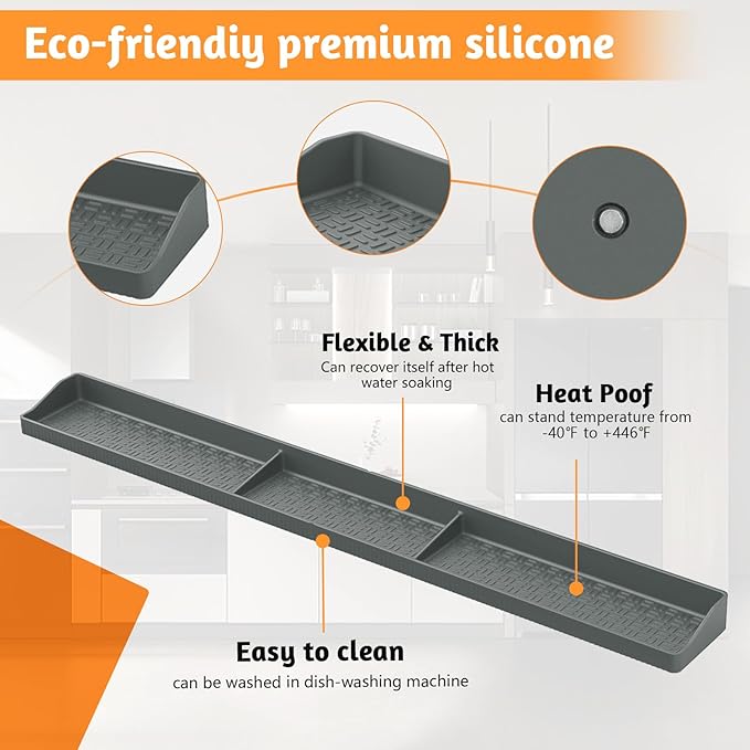 Magnetic Stove Shelf for Back of Stove, 30 Inch Silicone Stove Top Spice Rack - Image 4