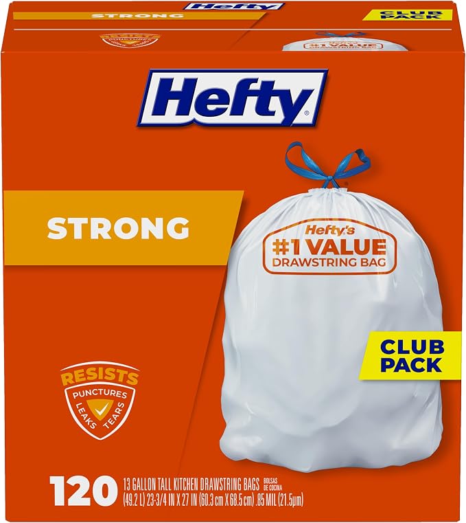 Hefty Strong White 13 Gallon Trash Bags by Hefty