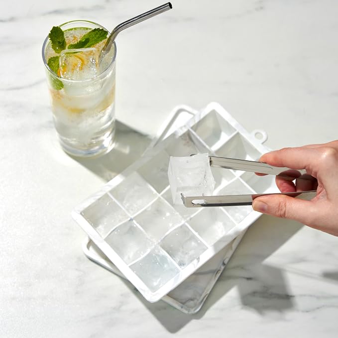 Host Ice Cube Tray with Lid, Makes 15 1.25" Cubes, Durable Silicone Trays - Image 4