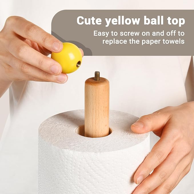 Paper Towel Holder, Wooden Kitchen Roll Stand - Image 5