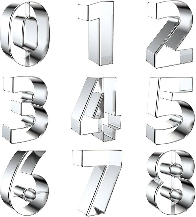 2 Inch Number Cookie Cutter Set by Xzhloym
