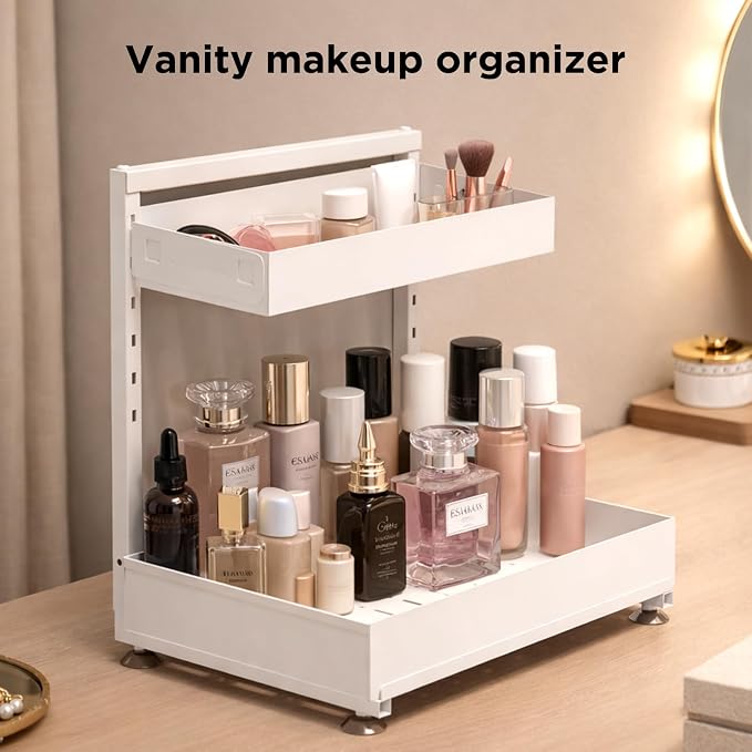 Under Sink Organizer Bathroom Kitchen: 2 Pack 2 Tier Metal Under Cabinet Storage - Image 8