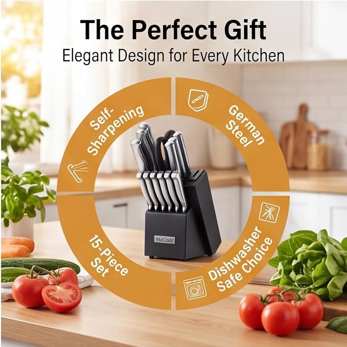 McCook® Knife Sets, German Stainless Steel Knife Block Sets - Image 9