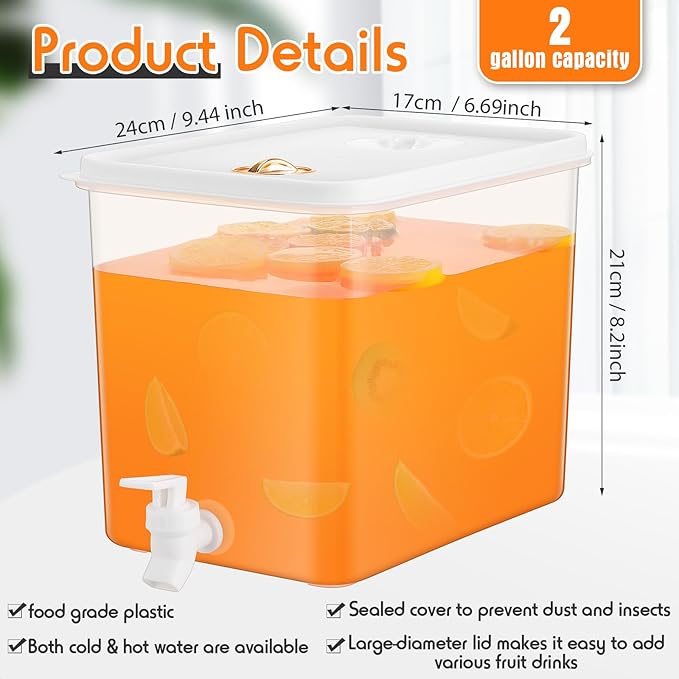 Domensi 6 Pack 2 Gallon Drink Dispenser - Image 2