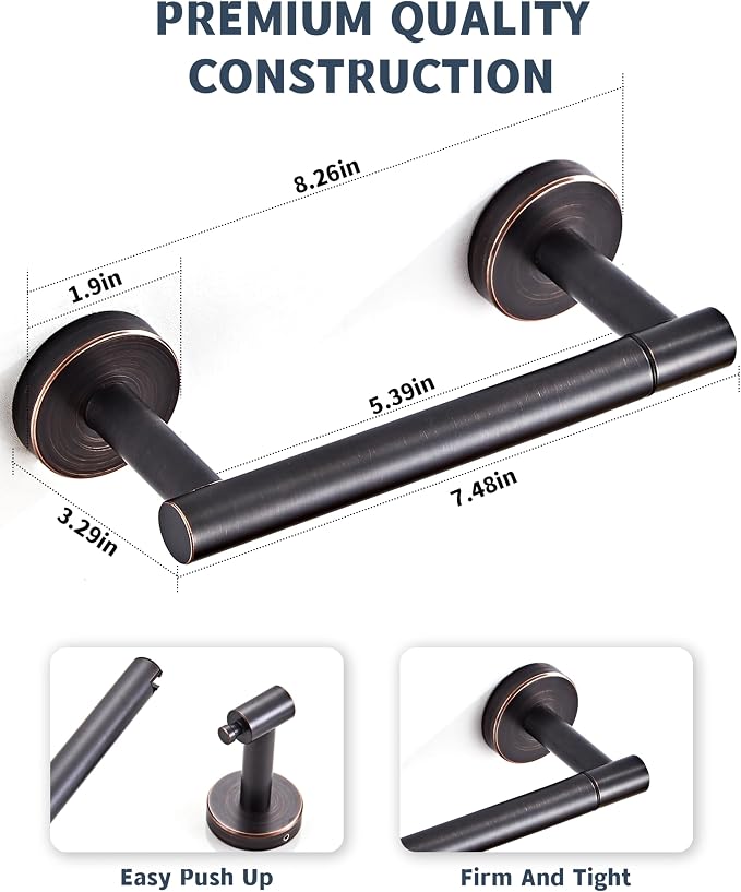 RARXTR Bronze Toilet Paper Holder SUS304 Stainless Steel Double Post Pivoting - Image 3