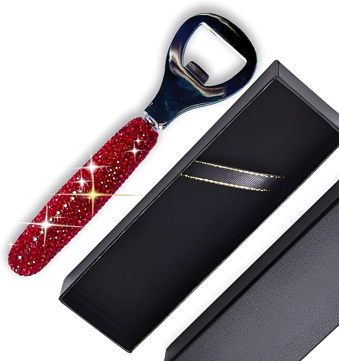 Handcrafted Red Crystal Bling Beer Opener – Sparkle Diamond Bottle Openers - Image 3