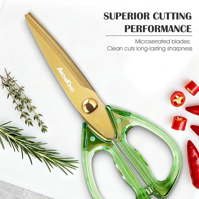 8.0inch Kitchen Shears, Sharp Stainless Steel Meat & Poultry Scissors, - Image 6