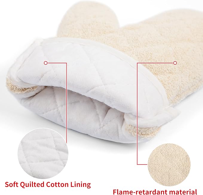 Terry Cloth Oven Mitts Heat Resistant to 482° F 15 Inch 100% Cotton Set of 2 - Image 2