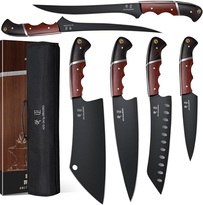 DRGSKL Kitchen Knife Set with Bag by ProfessionalKitchenKnife