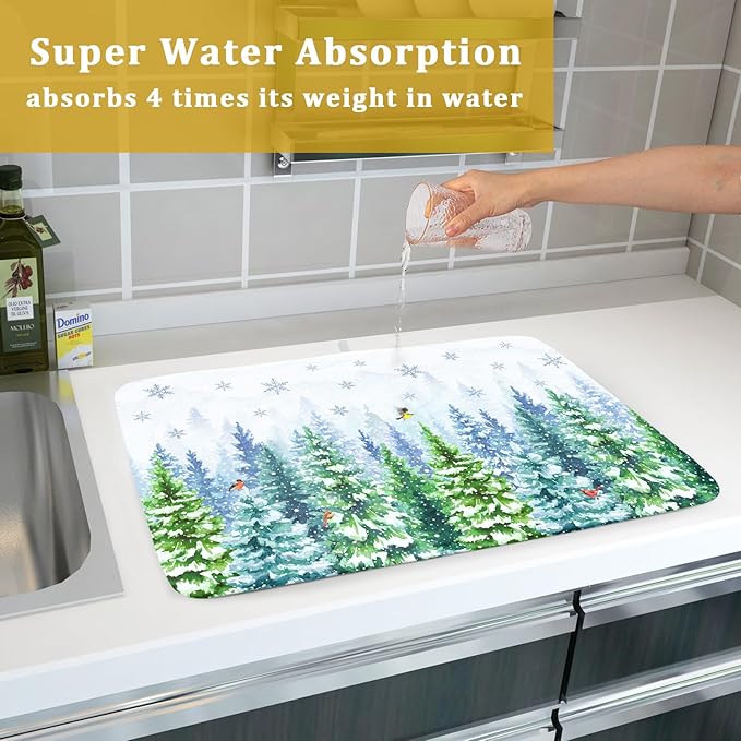 Winter Forest Dish Drying Mats - Image 7