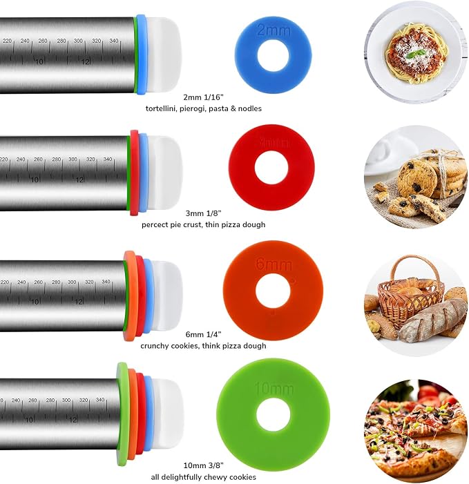 Rolling Pin and Pastry Baking Mat Set, Rolling Pins - Image 2