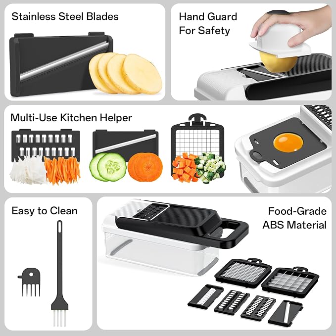 HomeHacks Vegetable Chopper Vegetable Cutter, 12 in 1 Kitchen Gadget, Onion - Image 5