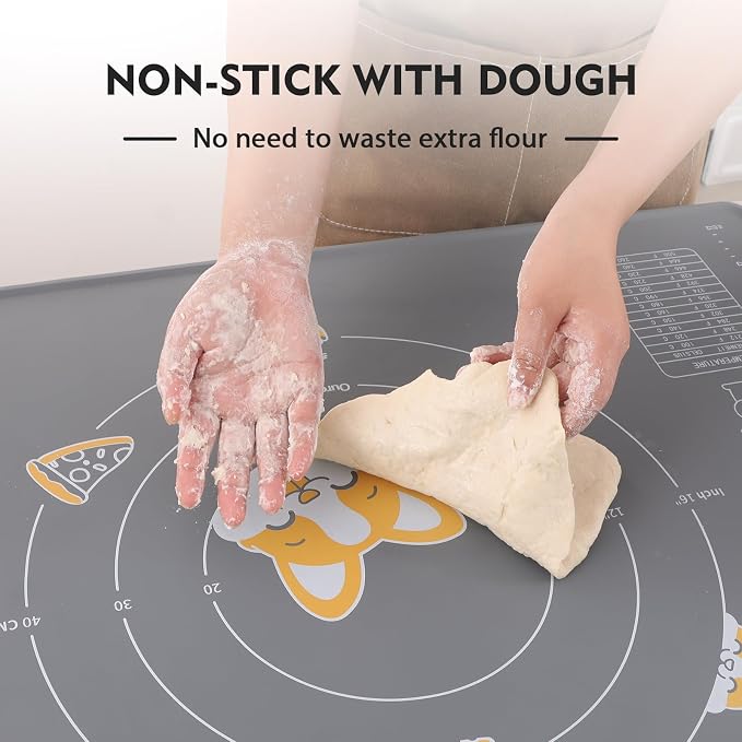 Ourokhome Silicone Baking Mat Sheet and Pastry Dough Cutter, 0.5 Inch Thick 32" - Image 3