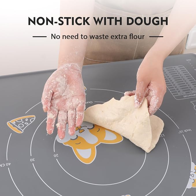 Ourokhome Silicone Baking Mat Sheet and Pastry Dough Cutter, 0.5 Inch Thick 28" - Image 3