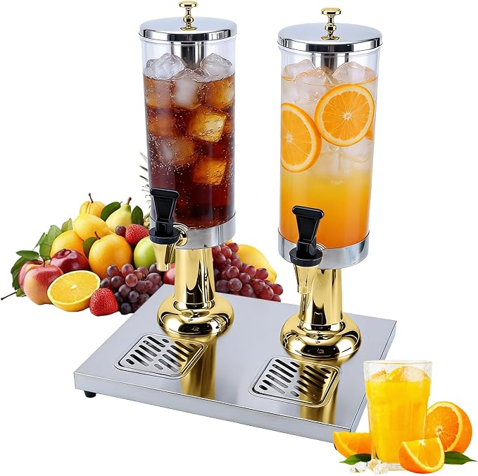 2-Gallon Drink Dispenser with Stainless Steel Drip Tray by VAKUKK