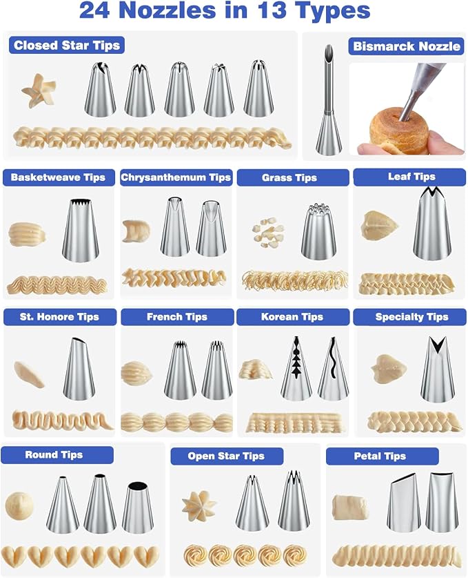 240PCS Cake Decorating Supplies Kits Cake Turntable, 100 Piping Bags 100 - Image 3