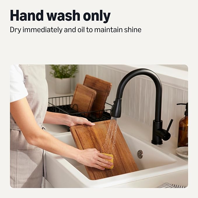 Amazon Basics Wooden Chopping Boards, 3-Piece Set, Acacia Wood, Pre-Oiled - Image 4