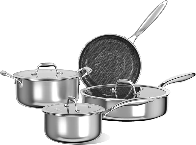 COOKER KING 7 PCS Stainless Steel Cookware Set, Pots and Pans Set Non Stick by cookerking