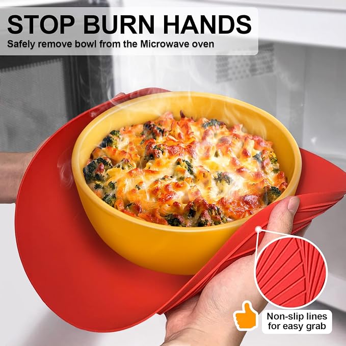 Walfos 12 10 Inch Silicone Microwave Mats, Microwave Splatter Cover - Image 5