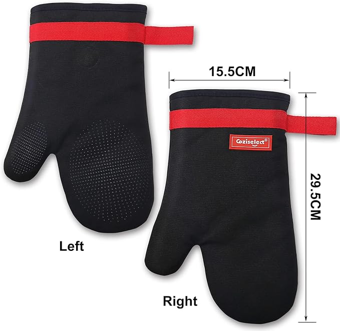Silicone Oven Mitts, Magnetic Oven Mitt Set, Cotton Oven Mits Heat Resistant - Image 7