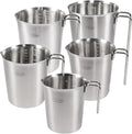 Newness 5 Pack Stainless Steel Measuring Cups Set Metal Measuring Cup by Newness