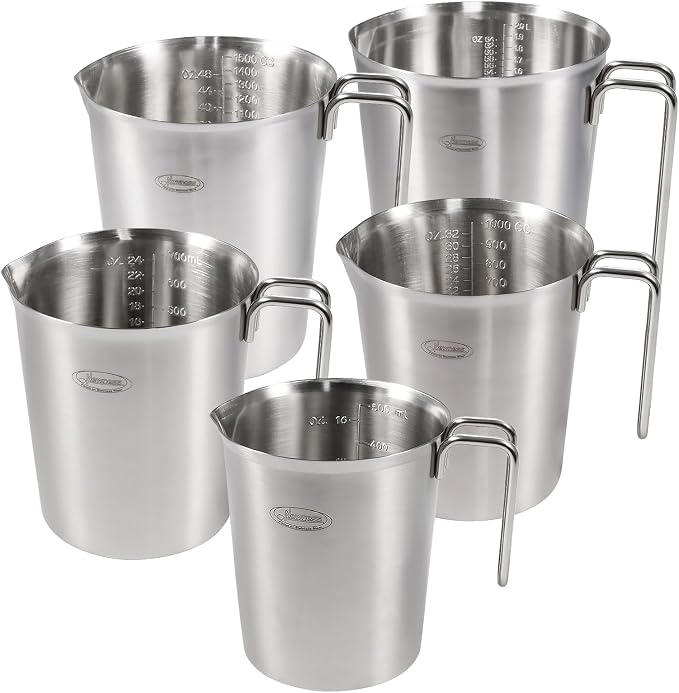 Newness 5 Pack Stainless Steel Measuring Cups Set Metal Measuring Cup by Newness