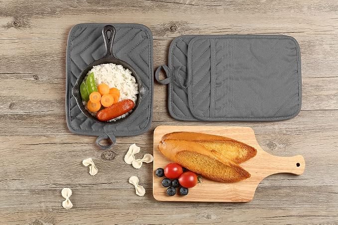 Oven Pot Holder with Pocket Cotton Heat Resistant Coaster Potholder Kitchen Hot - Image 8