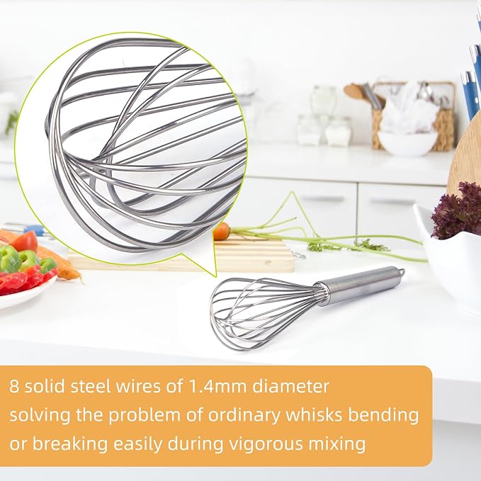 Stainless steel Small whisk for cooking, whisk is crafted - Image 4