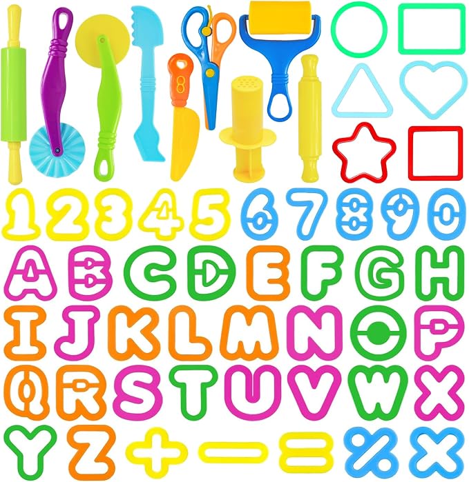 LCY WEDSHI Dough Tool Set, Dough Accessories Includes Alphabet Numbers Shapes by LCYWEDSHI
