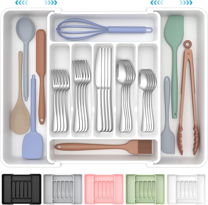ukeetap Extra Large Expandable Silverware Organizer, BPA-Free Food-Safe Cutlery by ukeetap