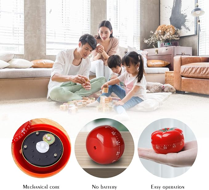 Jayron JR-WG017 Kitchen Cooking Timer Tomato Cartoon Mechanical Countdown Hour - Image 5