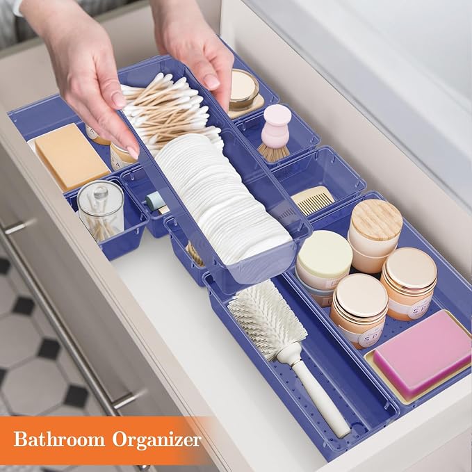 SpaceHacks 25 PCS Plastic Drawer Organizer Set, 4-Size Versatile Organizer - Image 6