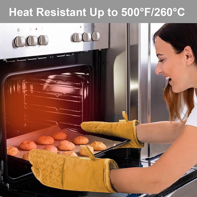 KEGOUU Oven Mitts and Pot Holders 6pcs Set, Kitchen Oven Glove High Heat - Image 5