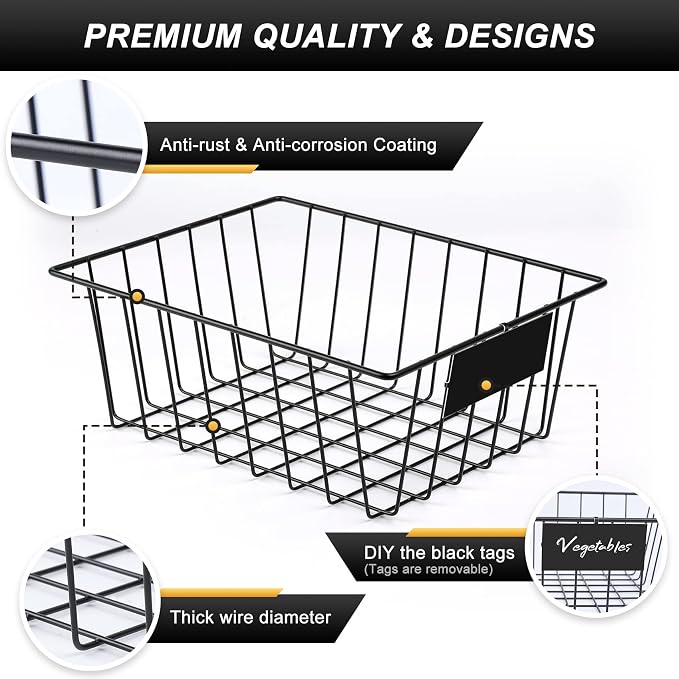 8 Pack Wire Storage Baskets for Organizing - Image 7