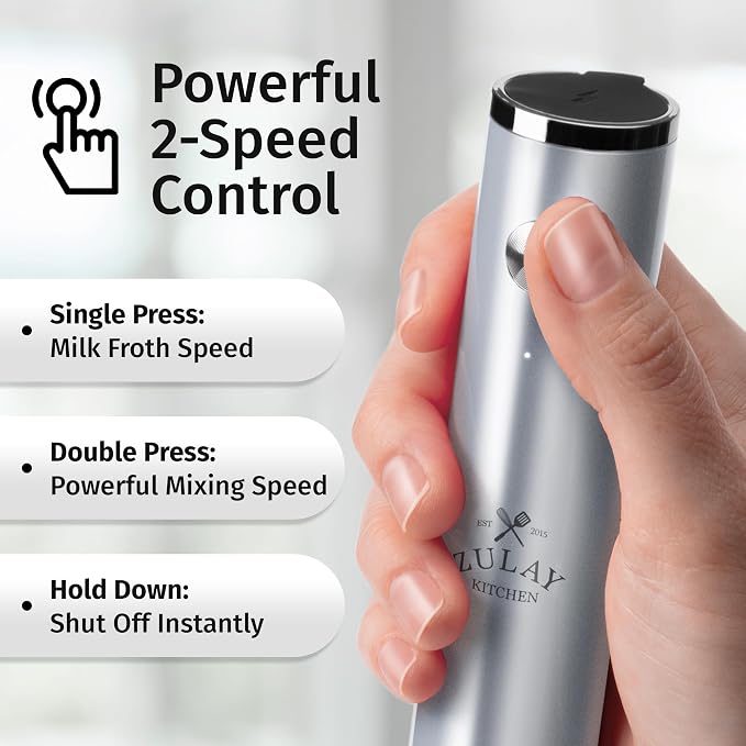 Zulay Kitchen Rechargeable Milk Frother Handheld Lux - Image 4