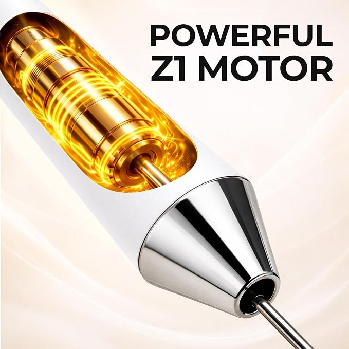 Zulay Kitchen Metal Rechargeable Milk Frother, 3 Whisk Attachments Handheld - Image 5