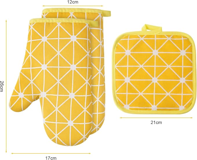AUAUY Oven Mitts and Potholders BBQ Gloves-Oven Mitts and Pot Holders - Image 2