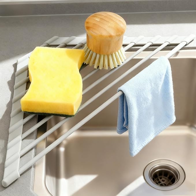 MERRYBOX Triangle Roll Up Dish Drying Rack Over The Sink, 2025 Anti-Rust Sink by MERRYBOX