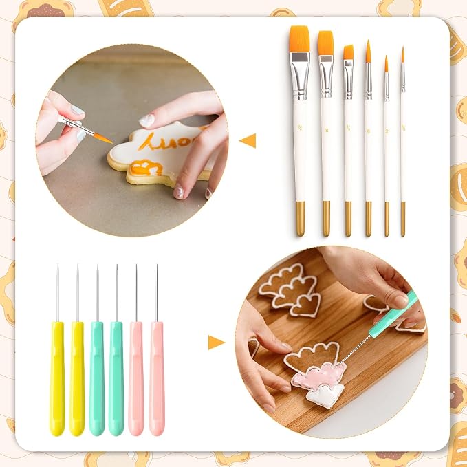 Cookie Decorating Supplies Including 2Pcs Acrylic Cookie Turntable 6Pcs Cookie - Image 3