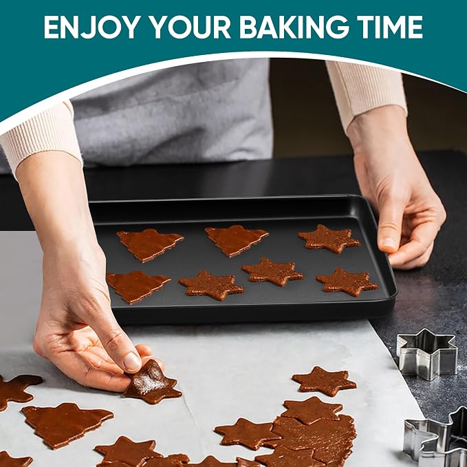 E-far Baking Sheet Set of 2, 10.5" x 8" x 1" Cookie Sheet Pan - Image 6