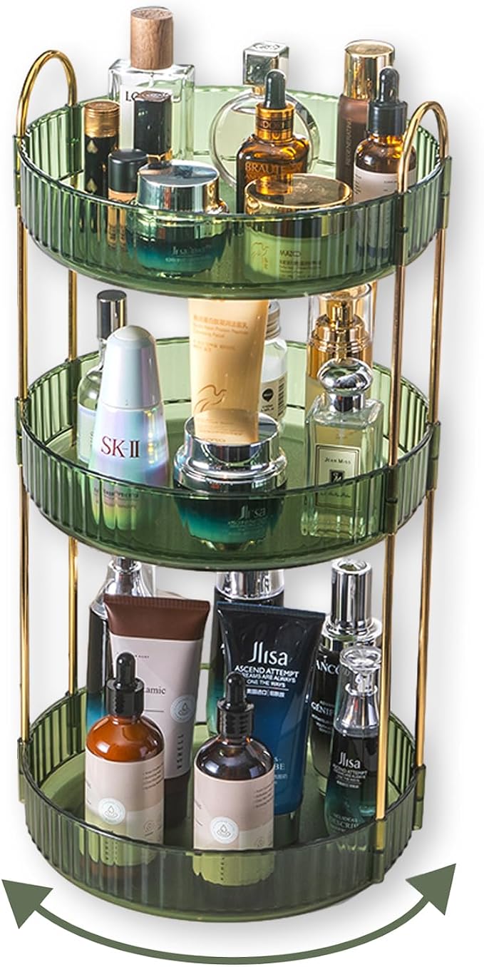 Asayuee 360 Rotating Perfume Organizer, 3 Tier Large Capacity Make Up by Asayuee