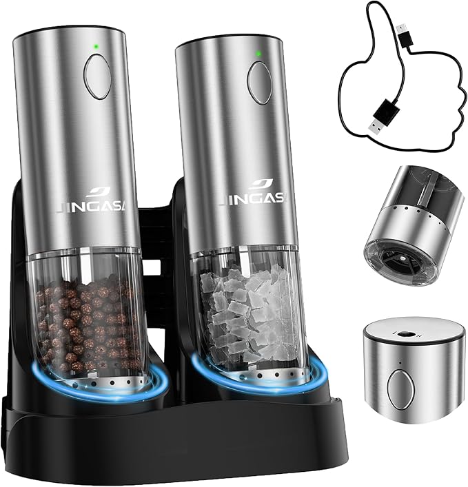 Electric Salt and Pepper Grinder Set by JINGASA