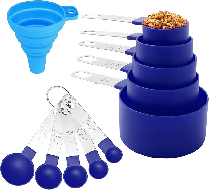 Measuring Cups and Spoons Set of Huygens Kitchen Gadgets 10 Pieces, Stackable by Huygens