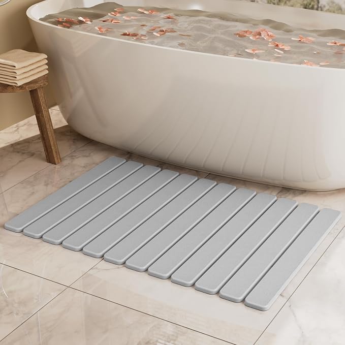 Large Stone Bath Mat 31.5 x 19.7in, Quick Dry Stone Drying Mats by SummerKiss