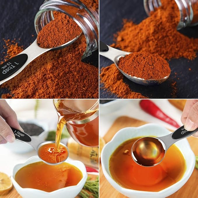 16 Pieces Measuring Cups and Magnetic Measuring Spoons Set Stainless Steel - Image 4