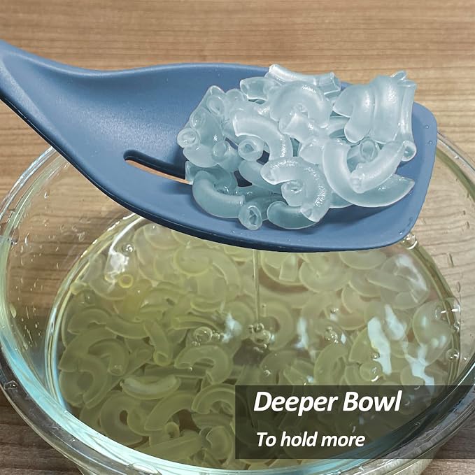 2 Pack Large Silicone Cooking Spoon, Non-Stick Slotted and Solid Spoon set - Image 7