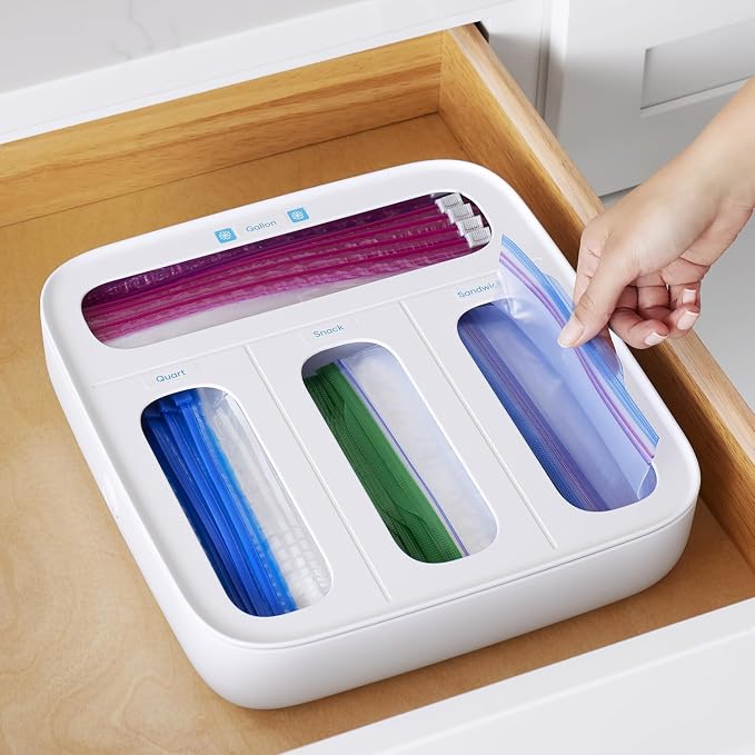 YouCopia StoraBag Food Bag Dispenser, Family Size 4-Slot, Plastic Sandwich Bags - Image 6