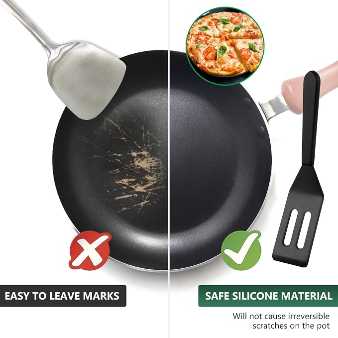 【2 Pack】Kunovo Small Spatula for Nonstick Cookware Mini Spatulas for kitchen Use - Image 4
