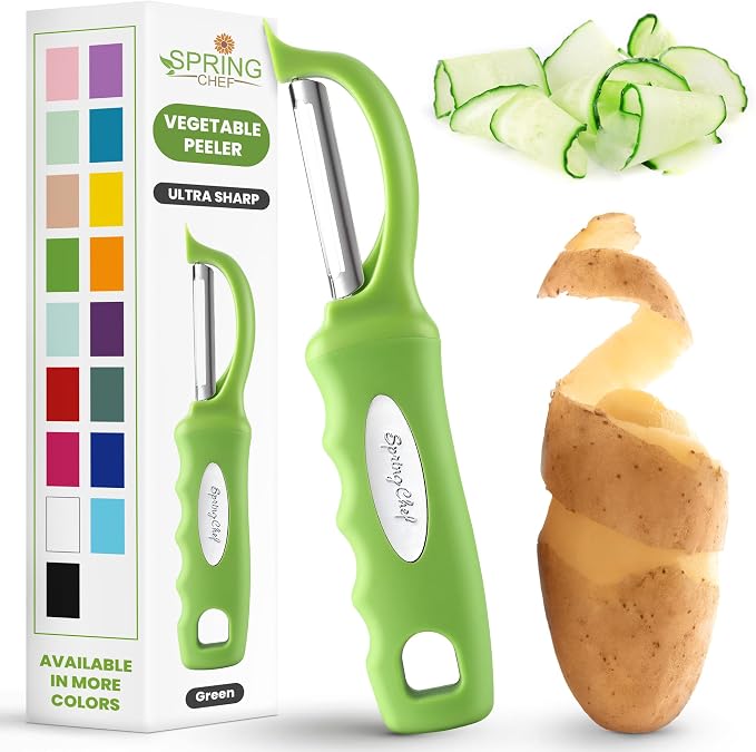 Spring Chef Premium Swivel Vegetable Peeler, Soft Grip Handle and Ultra Sharp by SpringChef